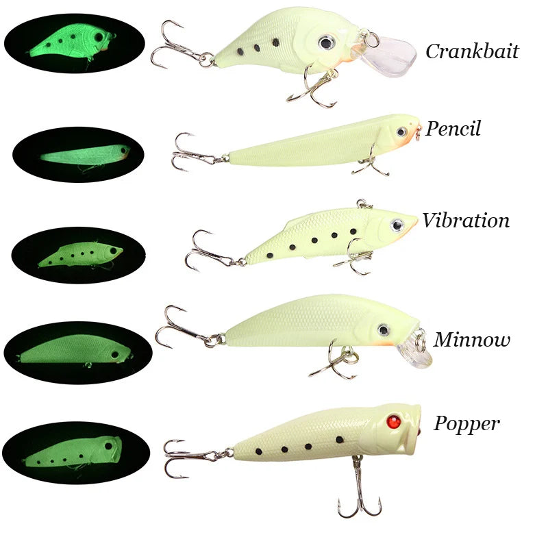Luminous Crankbait Minnow Bait with 3D Eyes for Freshwater & Saltwater