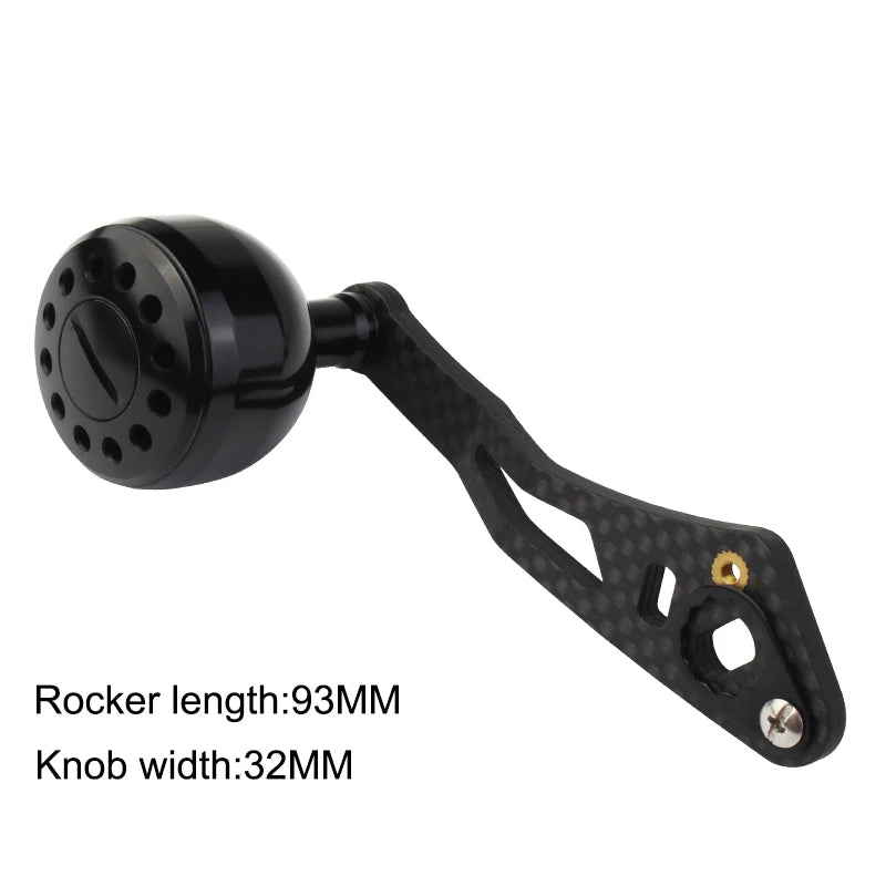Carbon Fibre Reel Handle with Metal Knob – 9CM for Baitcasting Reels