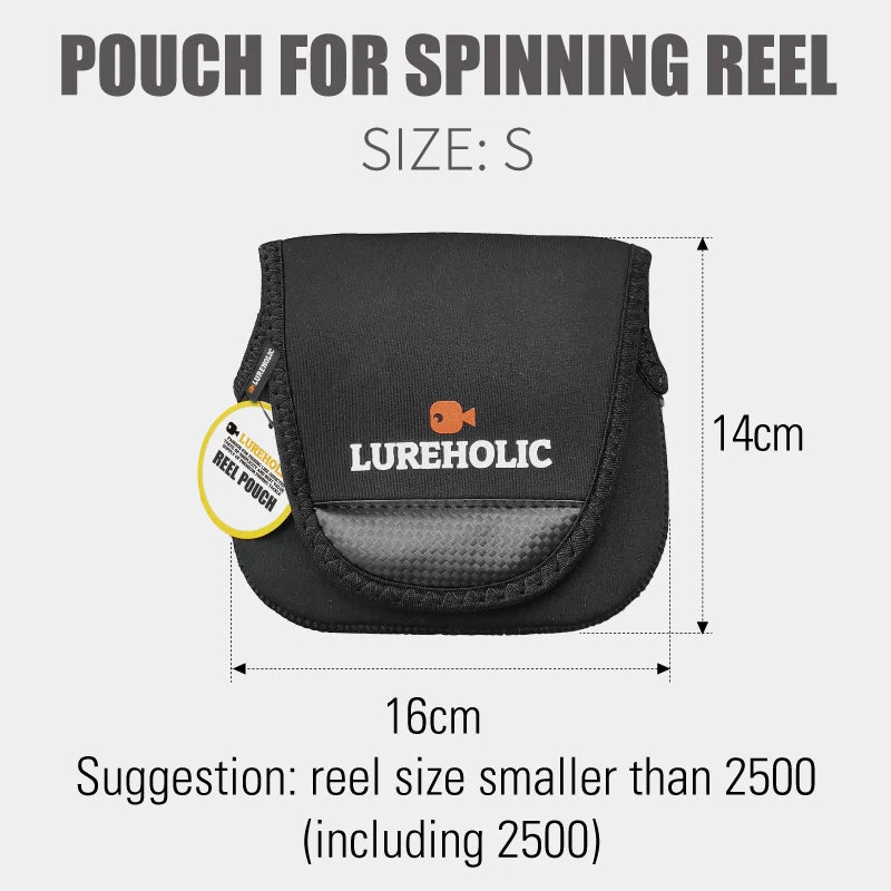 LUREHOLIC Thick Neoprene Reel Pouch – Protective Fishing Reel Case for Spinning & Casting Reels