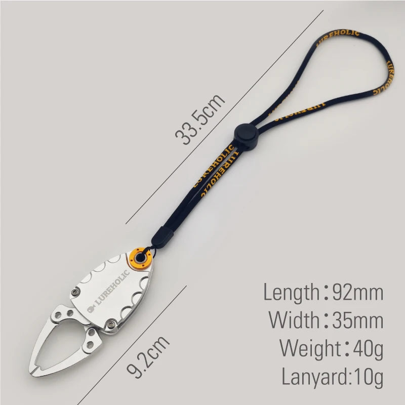 LUREHOLIC Mini Aluminium Alloy Fish Lip Grip – Lightweight Fishing Grabber & Hook Remover