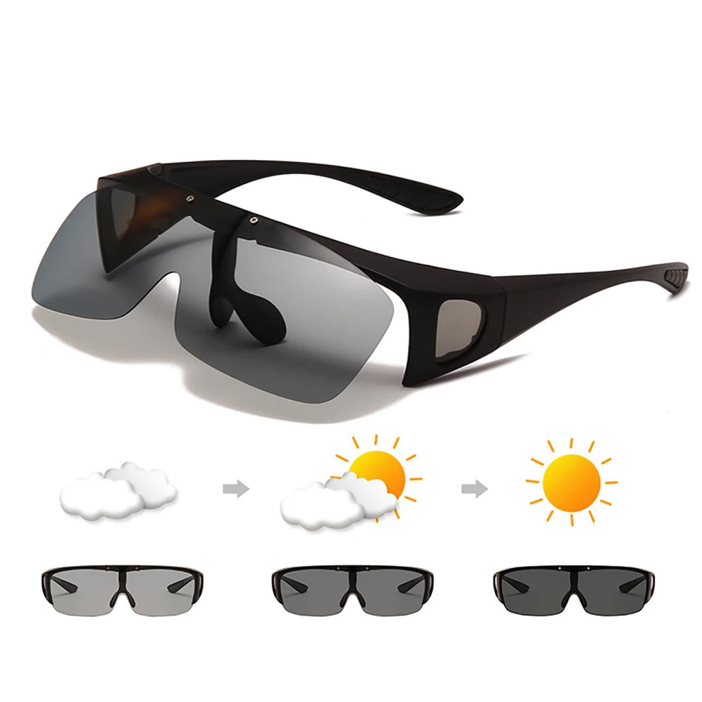 Flip-Up Polarised Fit Over Fishing Sunglasses – UV400 Protection for Clear Vision Outdoors