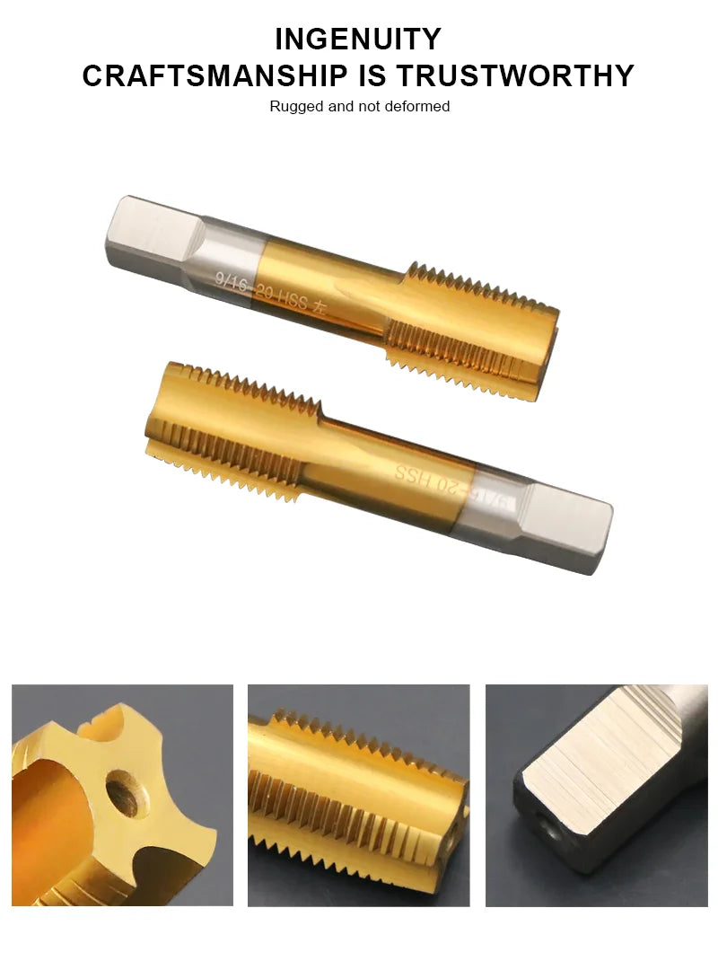 High-Speed Steel Pedal Thread Tap Kit for Crankset Repair