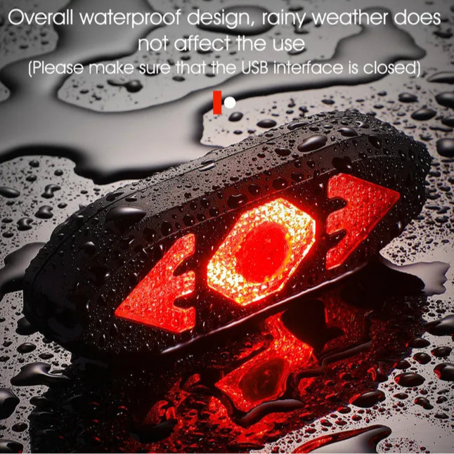 Bike Turn Signal Rear Light with Remote and USB Rechargeable Horn