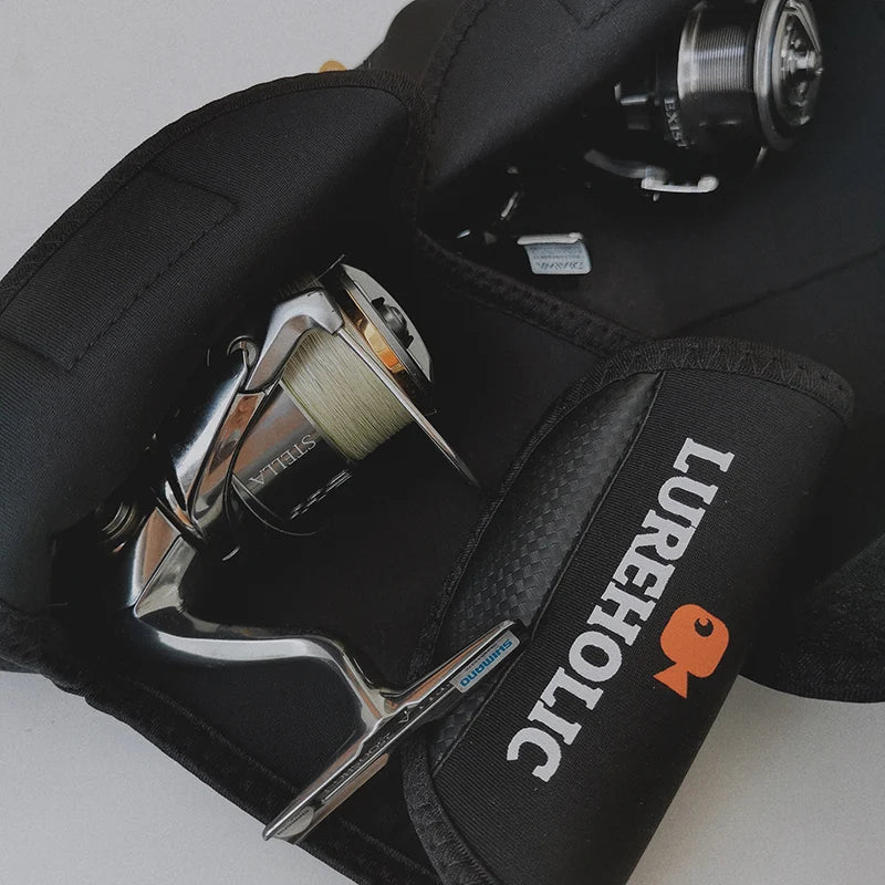 LUREHOLIC Thick Neoprene Reel Pouch – Protective Fishing Reel Case for Spinning & Casting Reels