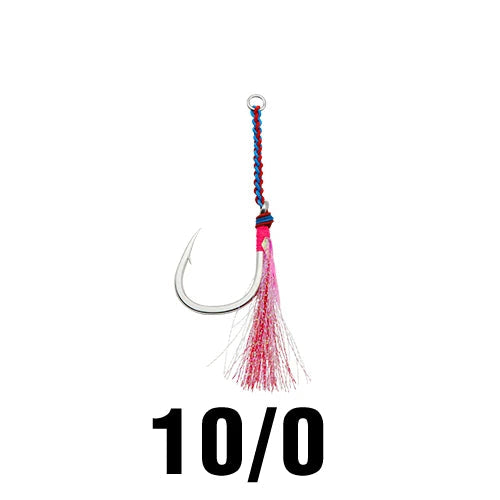 Fishing Super Heavy Duty Wire Single Assist Hooks - High Carbon 7x7 Stainless Steel Wire, 2PCS