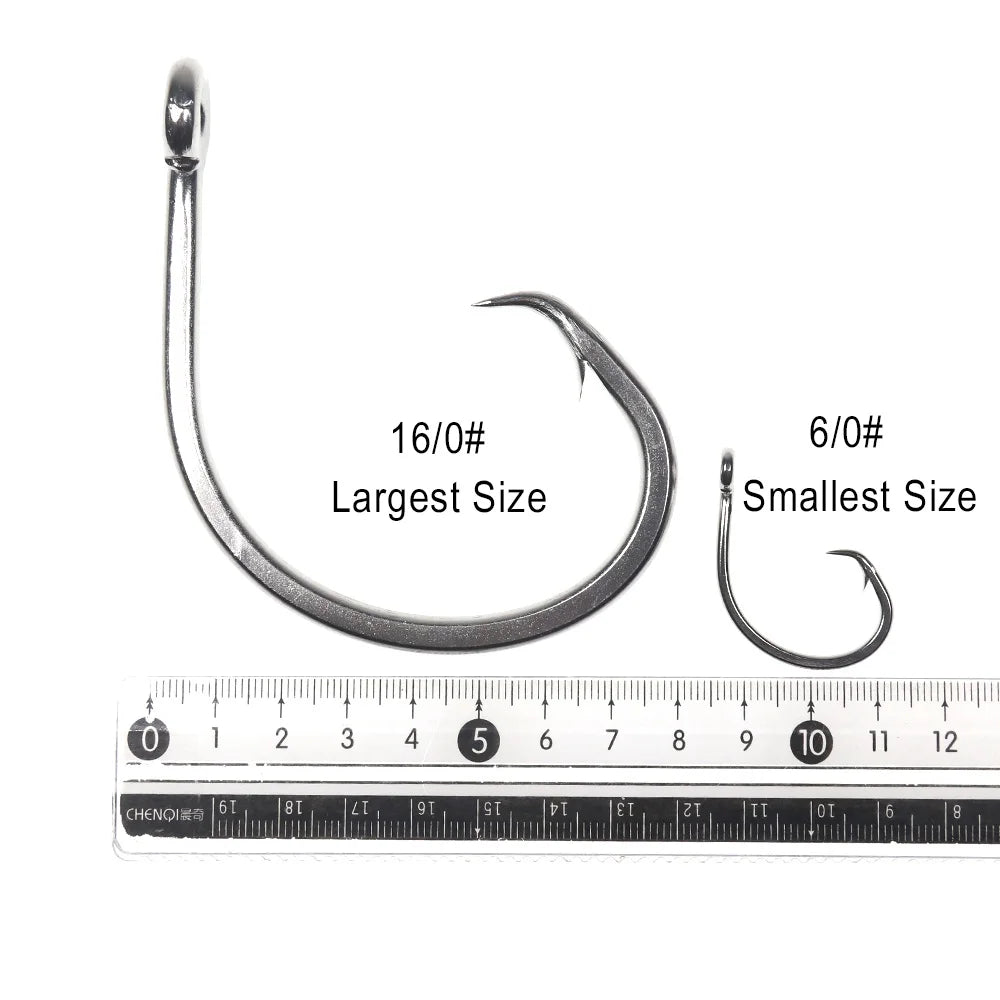 ICERIO Stainless Steel Saltwater Circle Hooks 6/0–16/0 for Tuna, Shark & Sea Trout