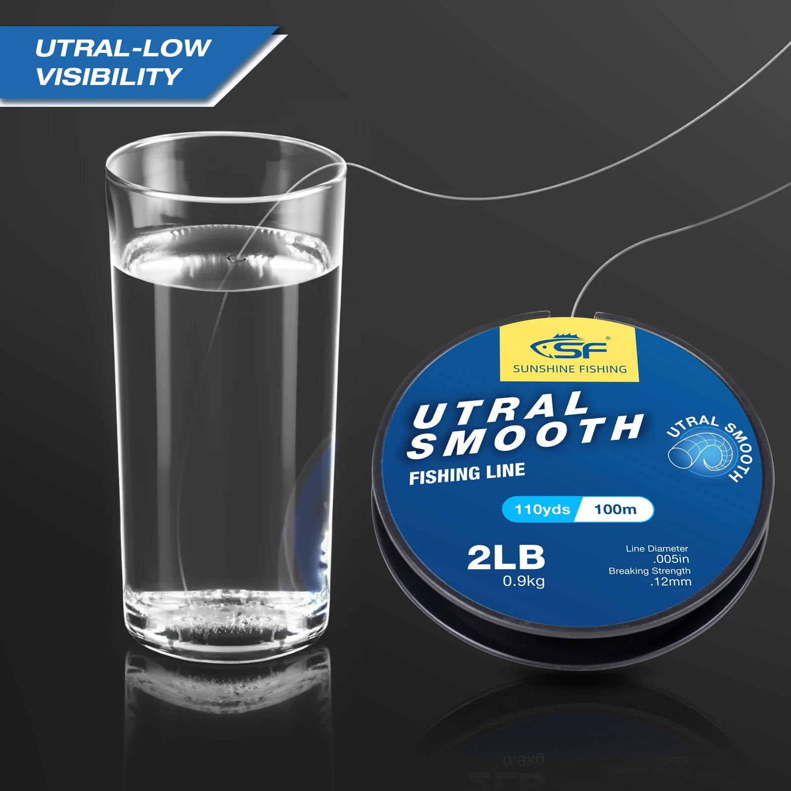 SF Monofilament Fishing Line 110YDS/330YDS – Clear Nylon, Ultra Smooth, 2-20LB for Freshwater