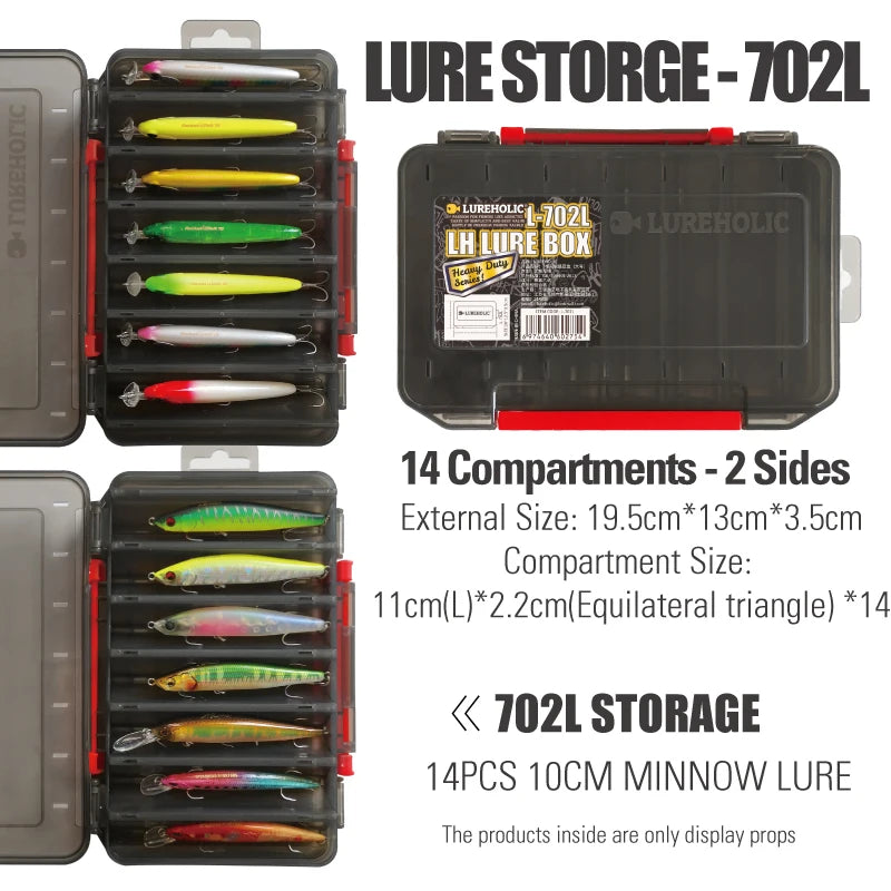 Compact Fishing Tackle Box with Clear Lid and Snap-Lock Latch