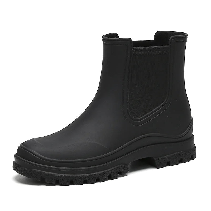 Women’s Waterproof Ankle Rain Boots – Non-Slip Chelsea Style