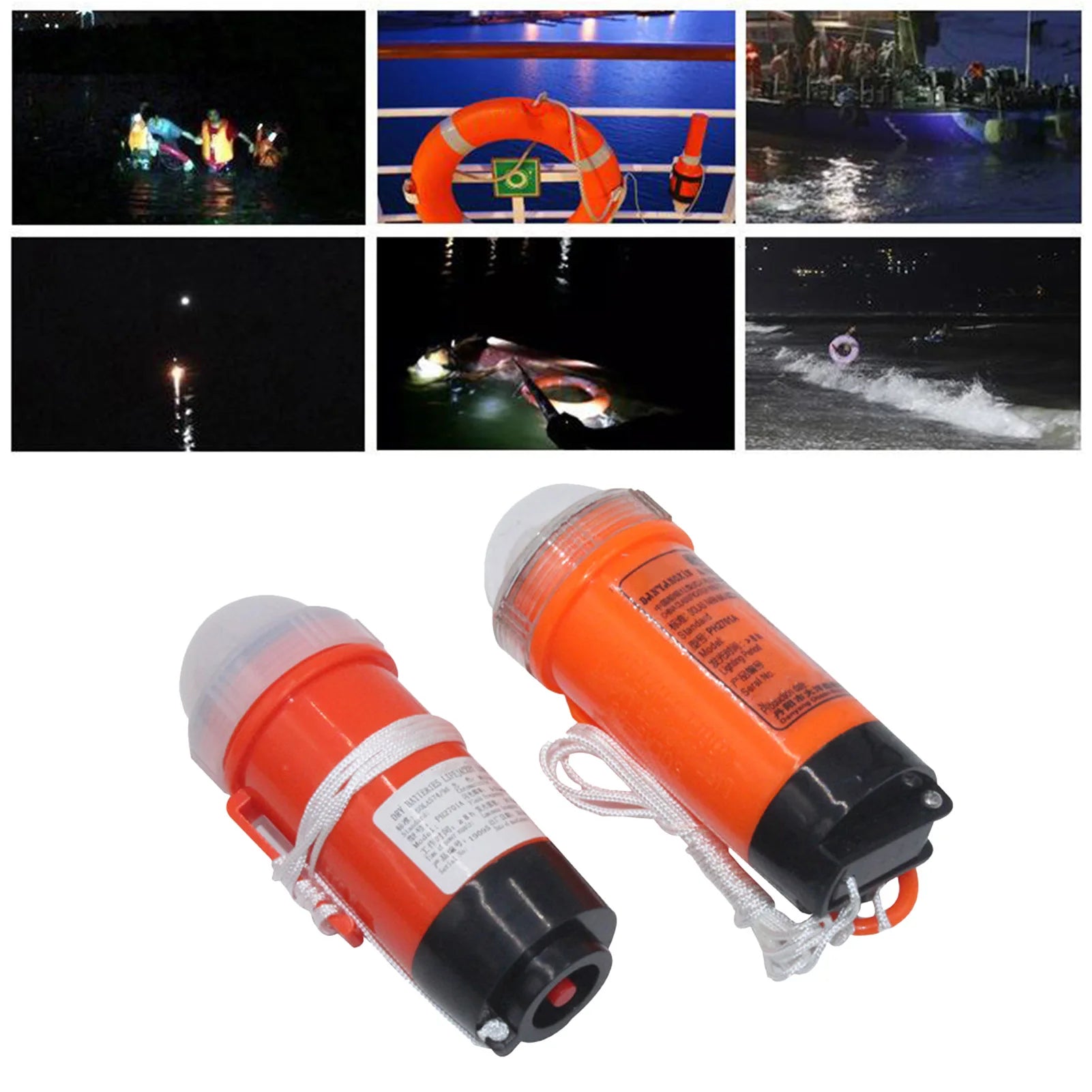 2PCS LED Marine Emergency Position Lights – Waterproof Flashing Safety Beacons