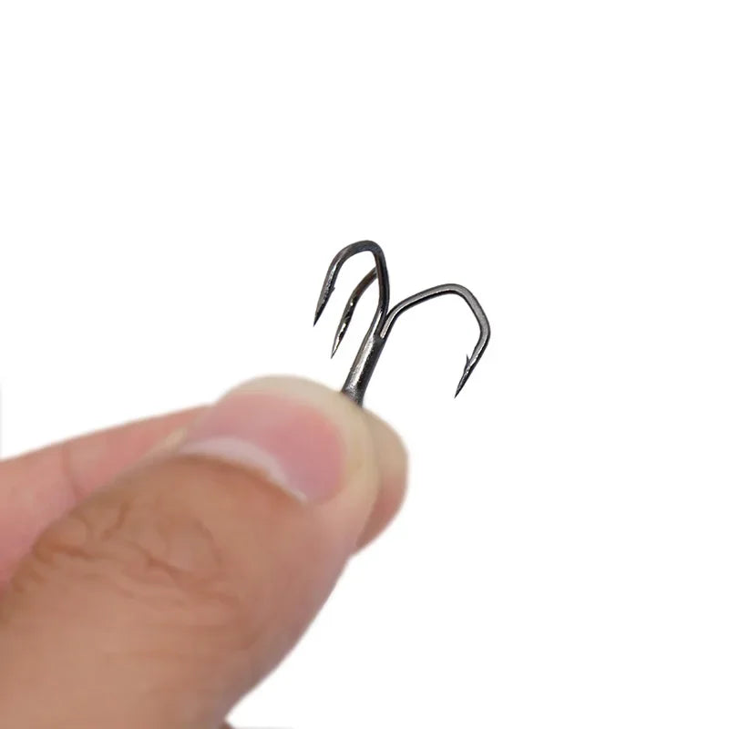 OUTKIT High-Quality 5PCS Treble Hooks Box – 4X Strengthened Steel Alloy Sharp Fishing Hooks