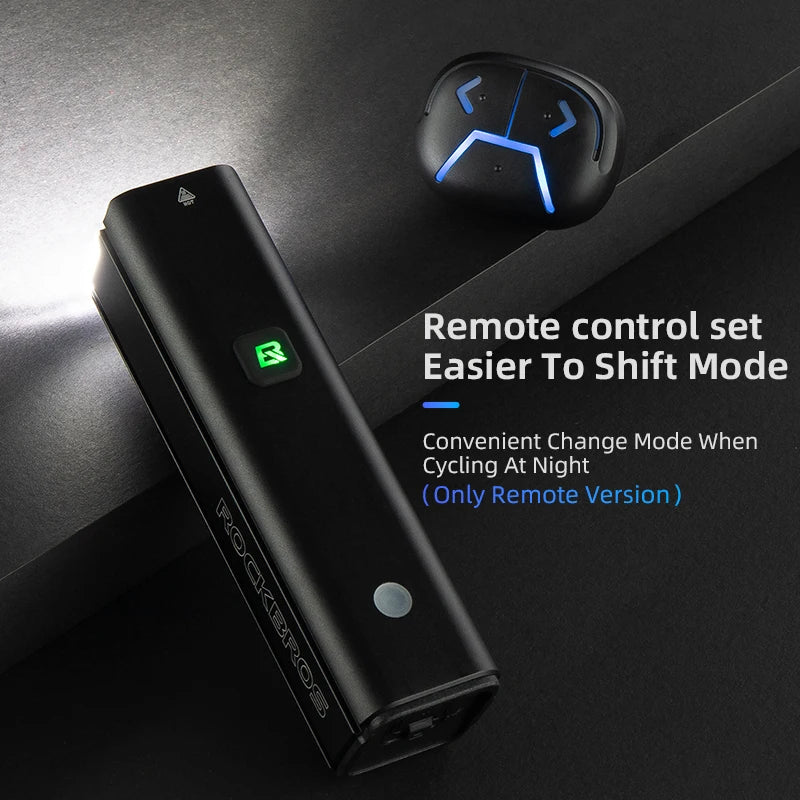 1500LM Bike Headlight with Remote, USB-C & 5000mAh Battery