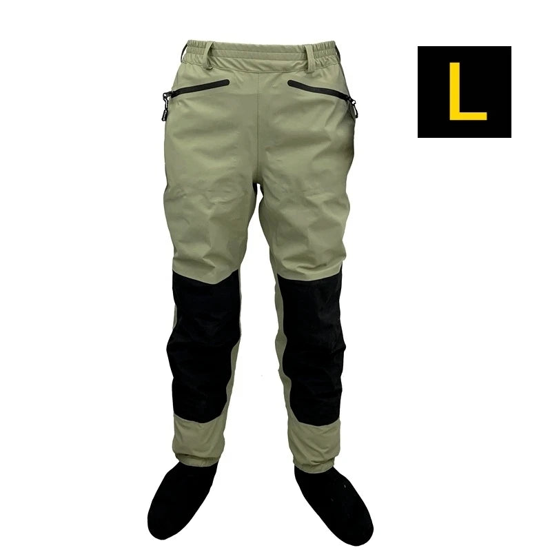 3-Layer Breathable Waterproof Fly Fishing Waist Waders – Durable Stockingfoot Wading Pants