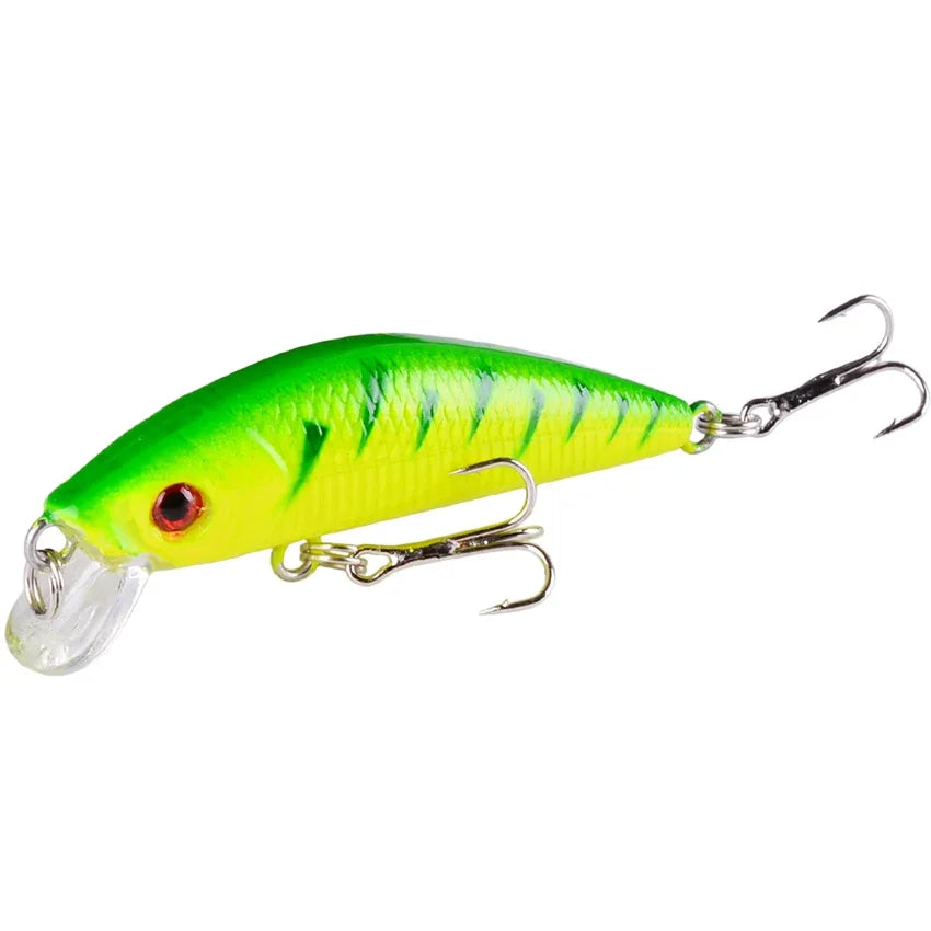 Minnow Fishing Lure - 70MM 8g 3D Eyes Crankbait Wobbler Artificial Hard Bait Tackle