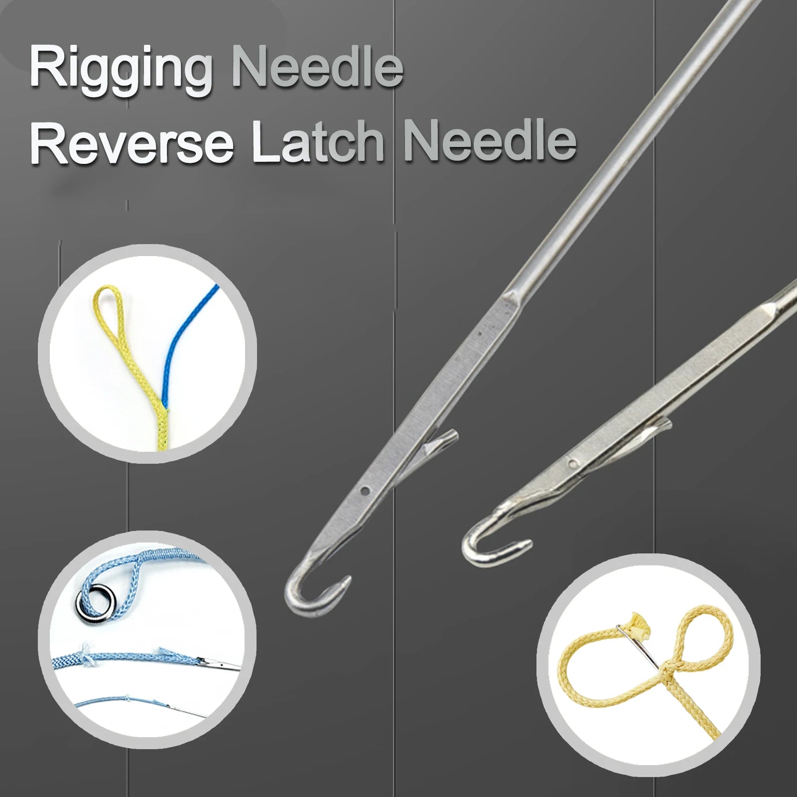 Reverse Latch Needle Rigging Needle – UHMWPE Kevlar Cord Splicing Tool