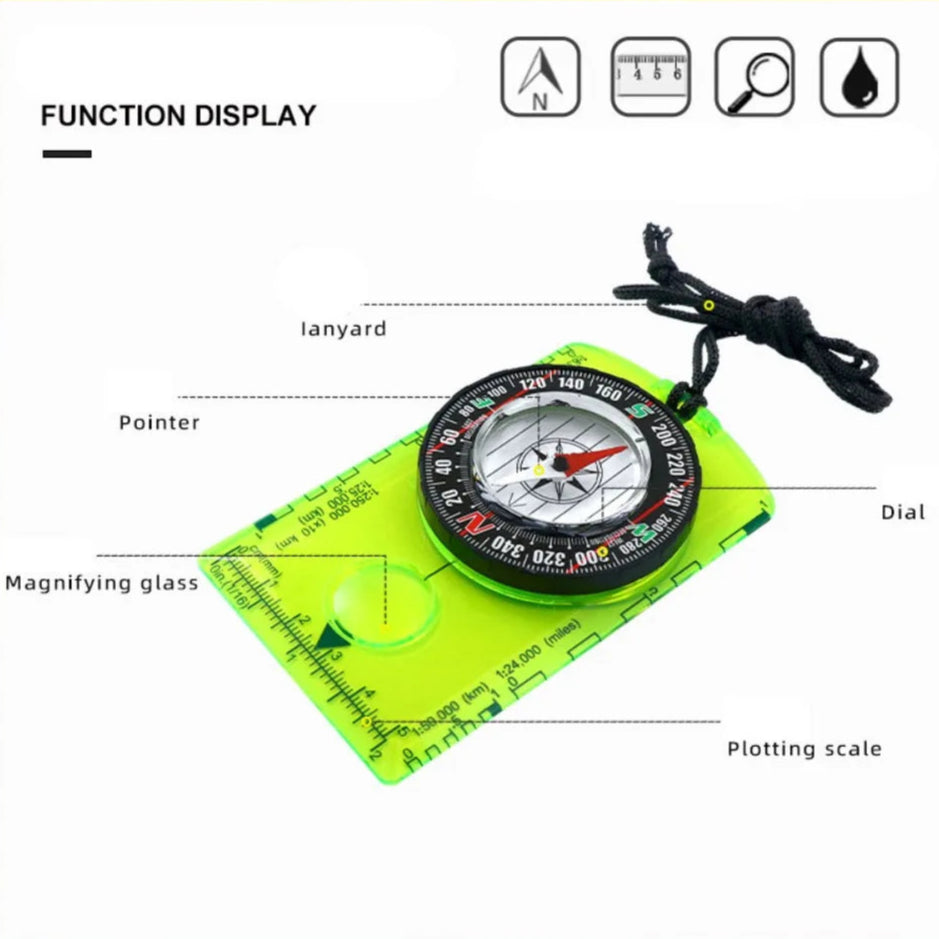 Waterproof Orienteering Compass Baseplate Map Reader for Hiking and Hunting