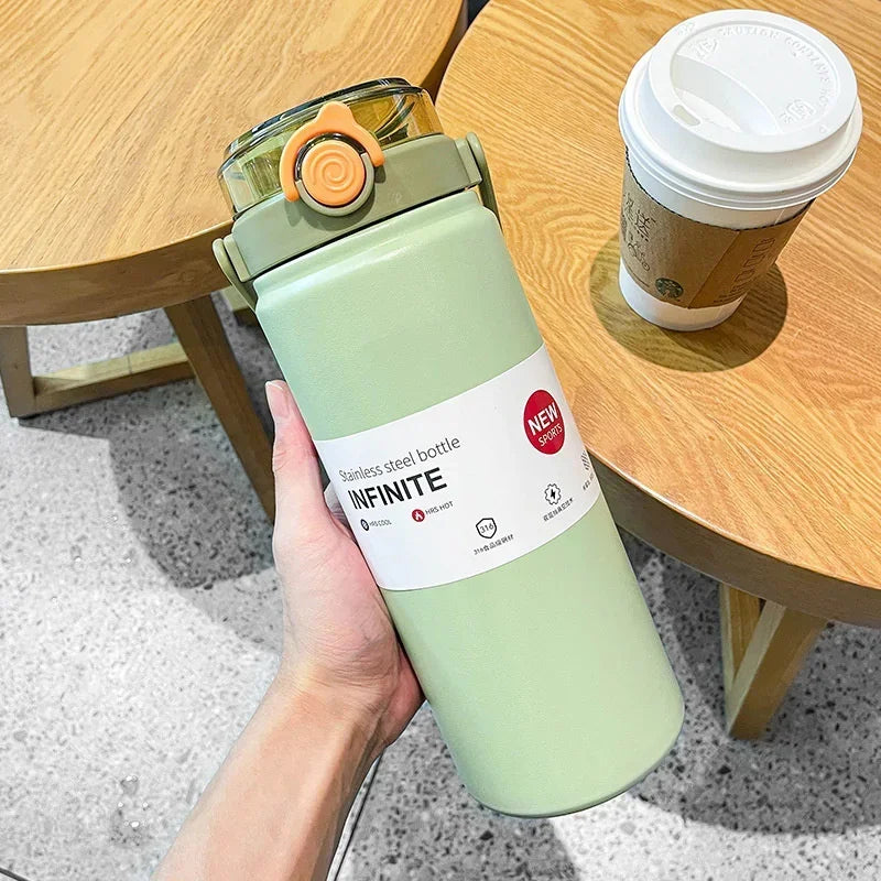 1L/1.2L Insulated Thermo Flask with Straw – Hot & Cold Use