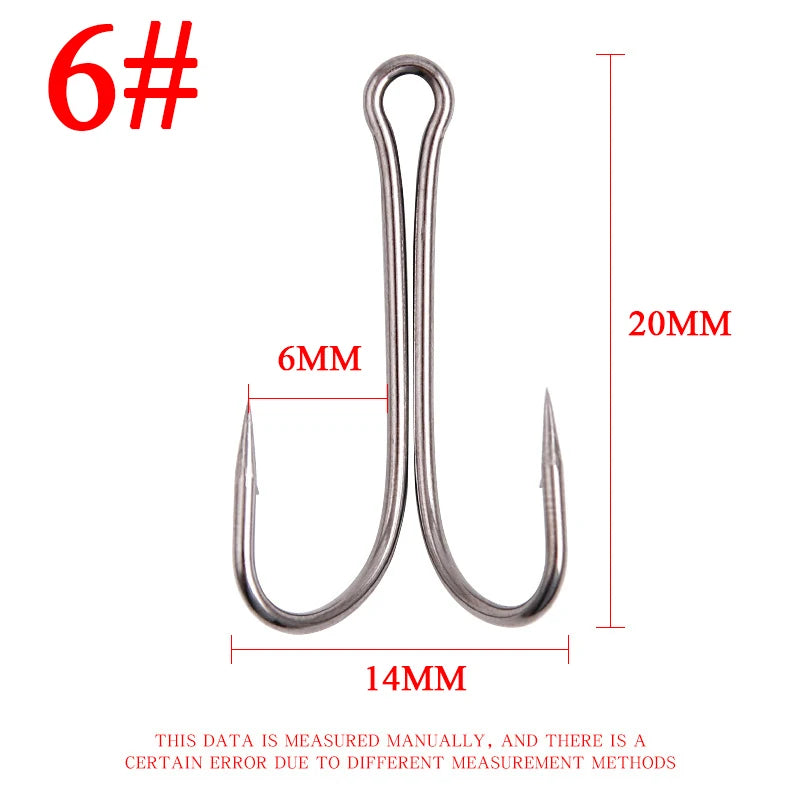 10PCS 50PCS 100PCS Long Shank Double Hook – Weedless Duple Hooks For Jigs & Soft Lures
