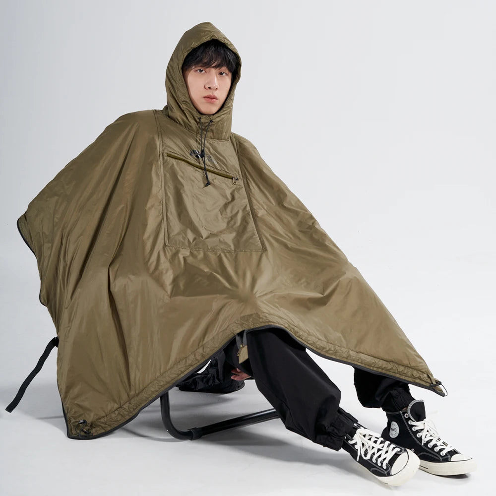 MOBI GARDEN Lightweight Camping Cape Sleeping Bag – Portable Outdoor Blanket for 3 Seasons