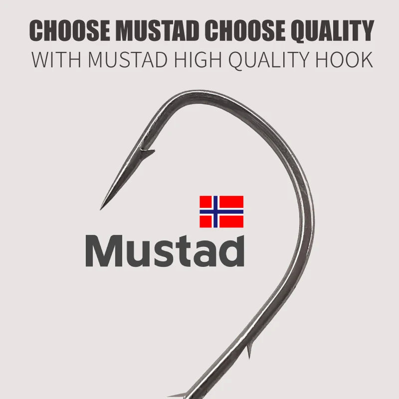 LUREHOLIC Tungsten Jig Heads with Mustad Micro Hooks – Barbed Worm Hooks for Soft Lures