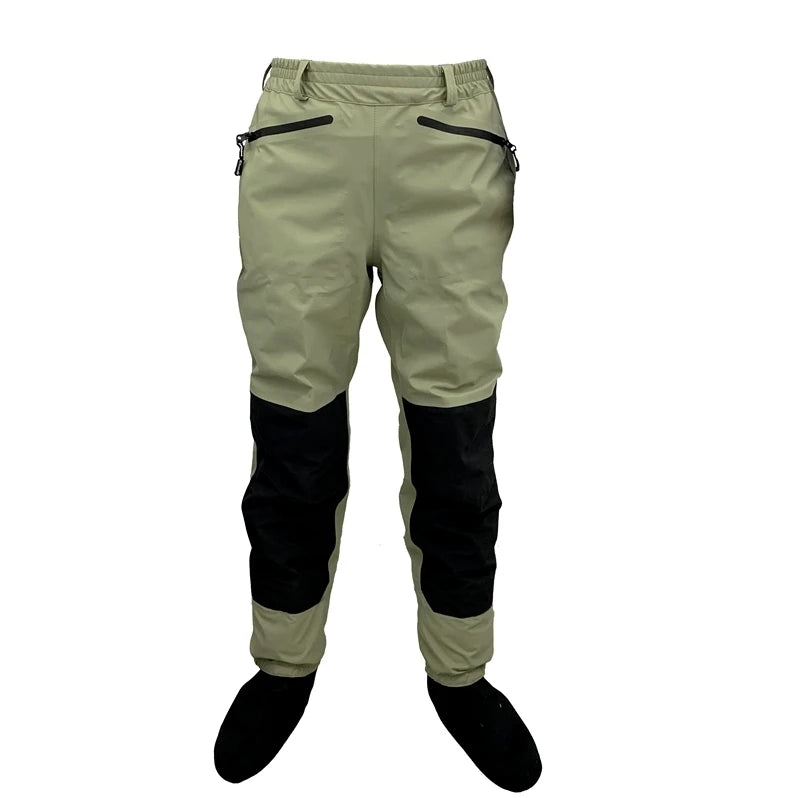 3-Layer Breathable Waterproof Fly Fishing Waist Waders – Durable Stockingfoot Wading Pants
