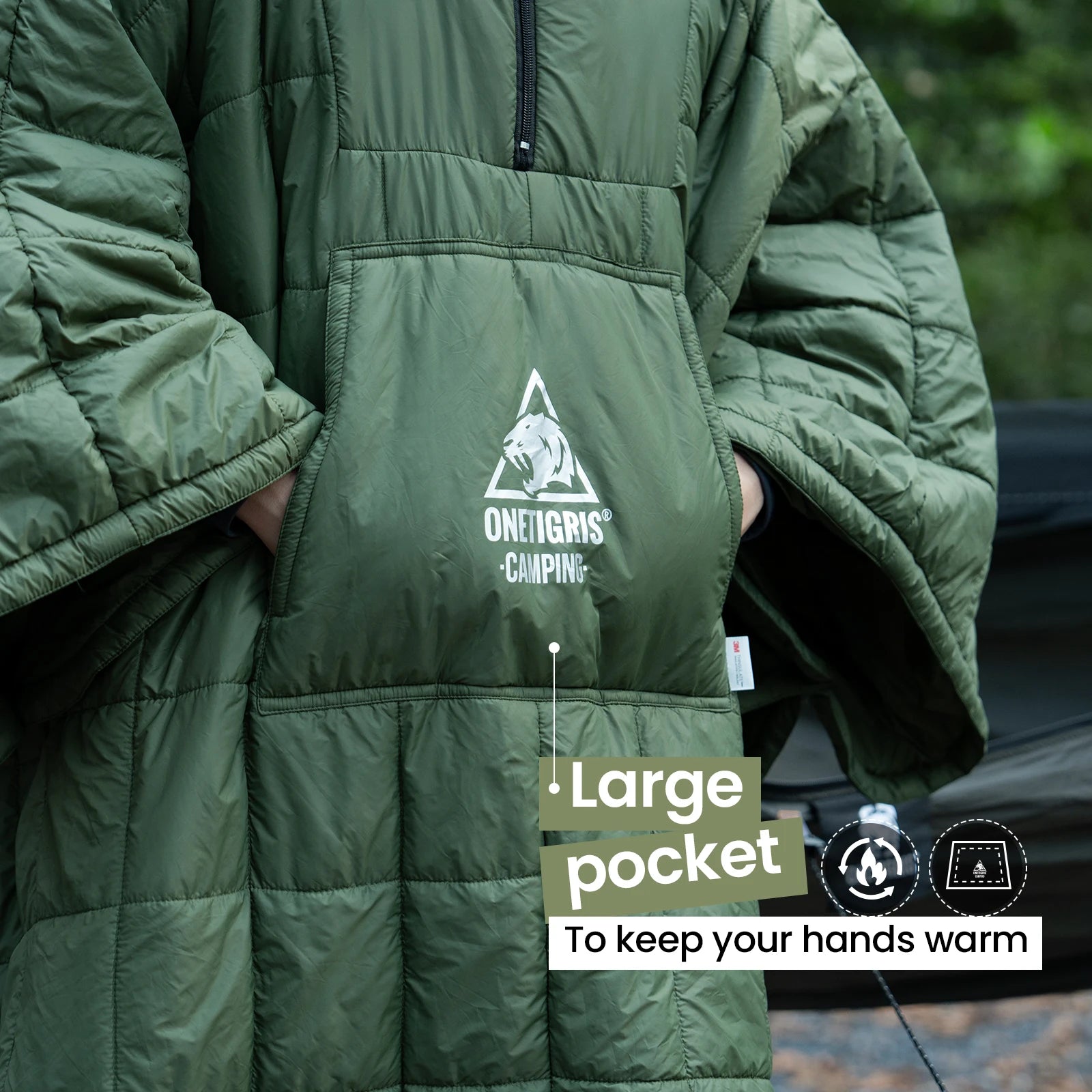 ONETIGRIS Multifunctional Camping Blanket Poncho – Ultralight & Warm Outdoor Gear