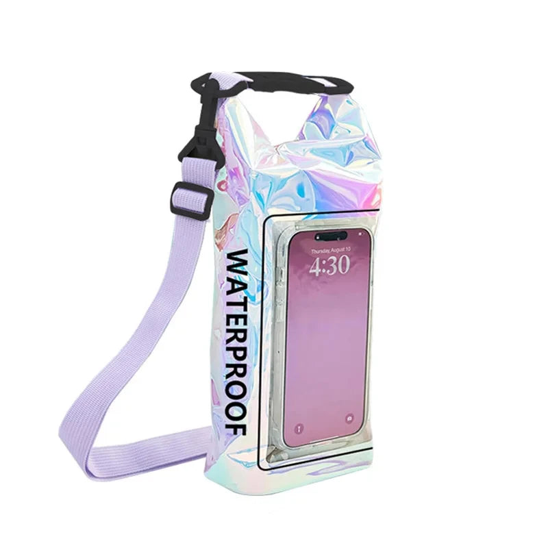 2L PVC Waterproof Dry Bag with Touch Screen Shoulder Strap