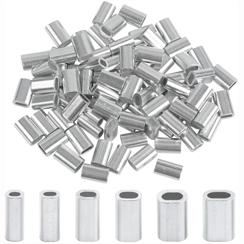 200PCS Aluminium Crimp Sleeves for Rigging Leaders & Line Loops