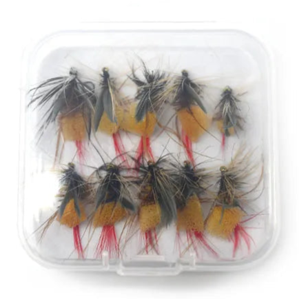 10PCS Foam Trout Fly Fishing Flies – Grey Brown Hair Dry Fly Lures