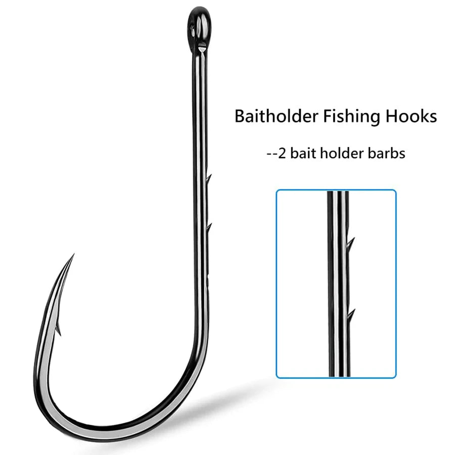 JIOUDAO Baitholder Hooks – 100Pcs Long Shank Beak Baitholder Hooks for Freshwater & Saltwater