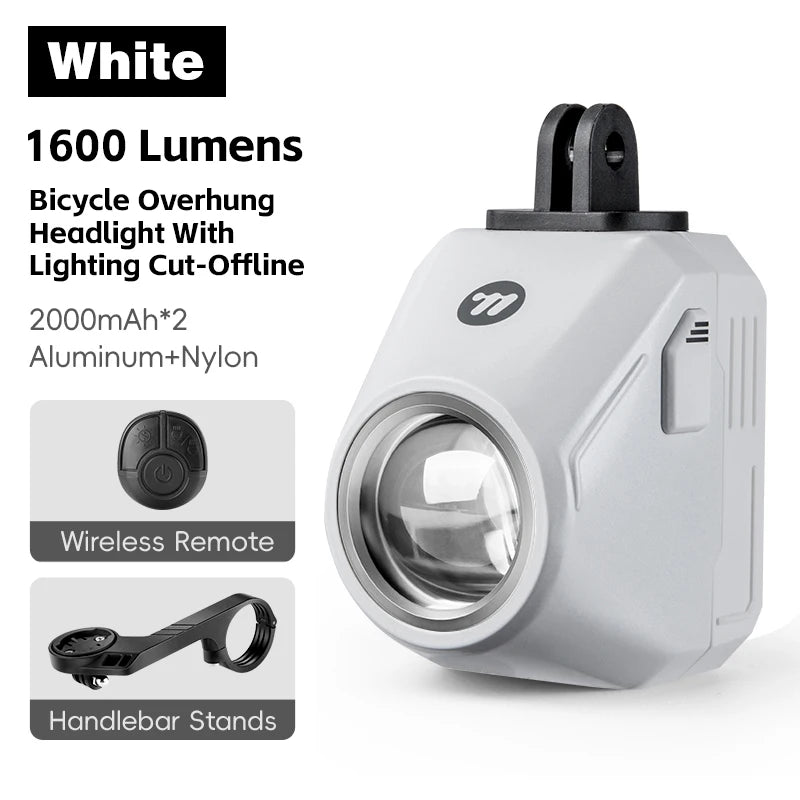 1600 Lumen Bike Headlight with Wireless Remote and Lock Mode