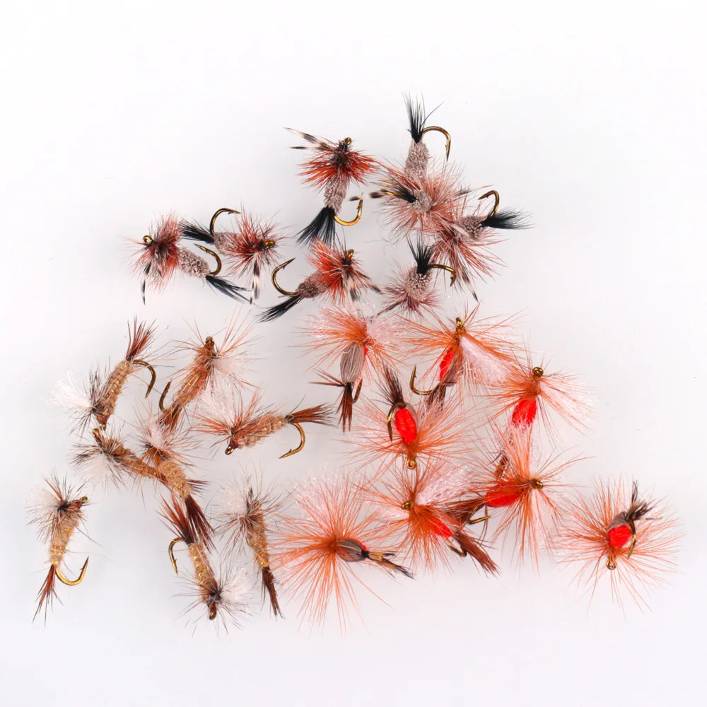 6PCS Deer Hair Irresistible Fly Set – Red Humpy, Parachute Adams, Top Trout Dry Fly Patterns