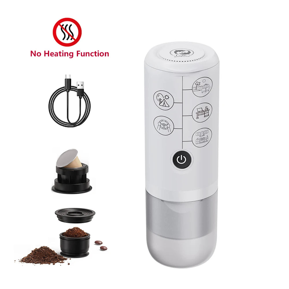 2-in-1 Portable Espresso Coffee Machine – Uses Ground Coffee & Capsules
