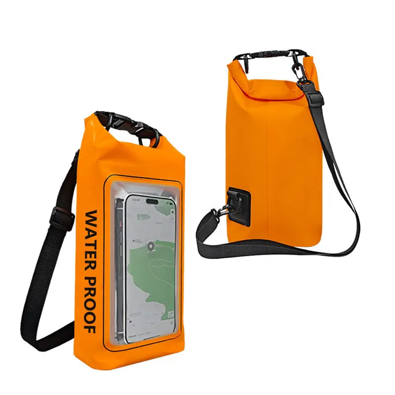 2L PVC Waterproof Dry Bag with Touch Screen Shoulder Strap