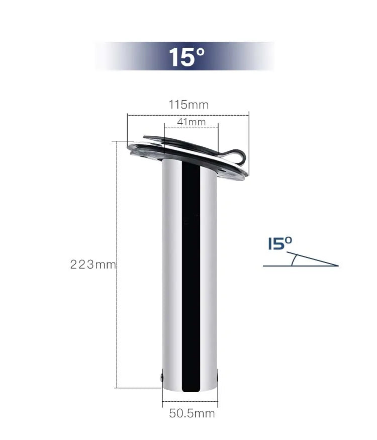 Stainless Steel Flush Mount Boat Rod Holders 15° 30° 90°