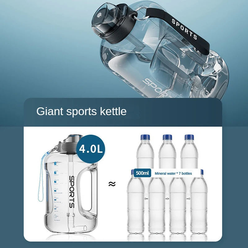 Large Capacity Fitness Cup - BPA Free Sports Water Bottle with Straw (1700ML/2500ML/3800ML)