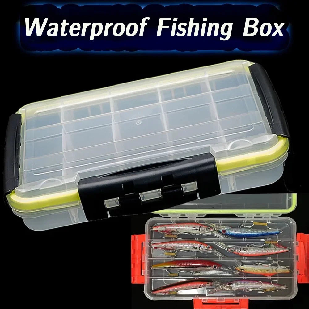 Waterproof Tackle Box with Adjustable Compartments & Clear Lid