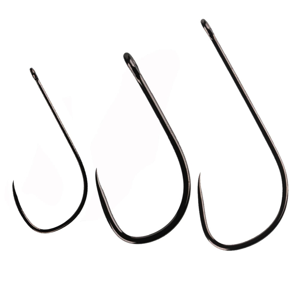 20PCS Barbless Saltwater Fishing Hooks – Short/Long Shank, Wide Mouth, High Carbon Steel