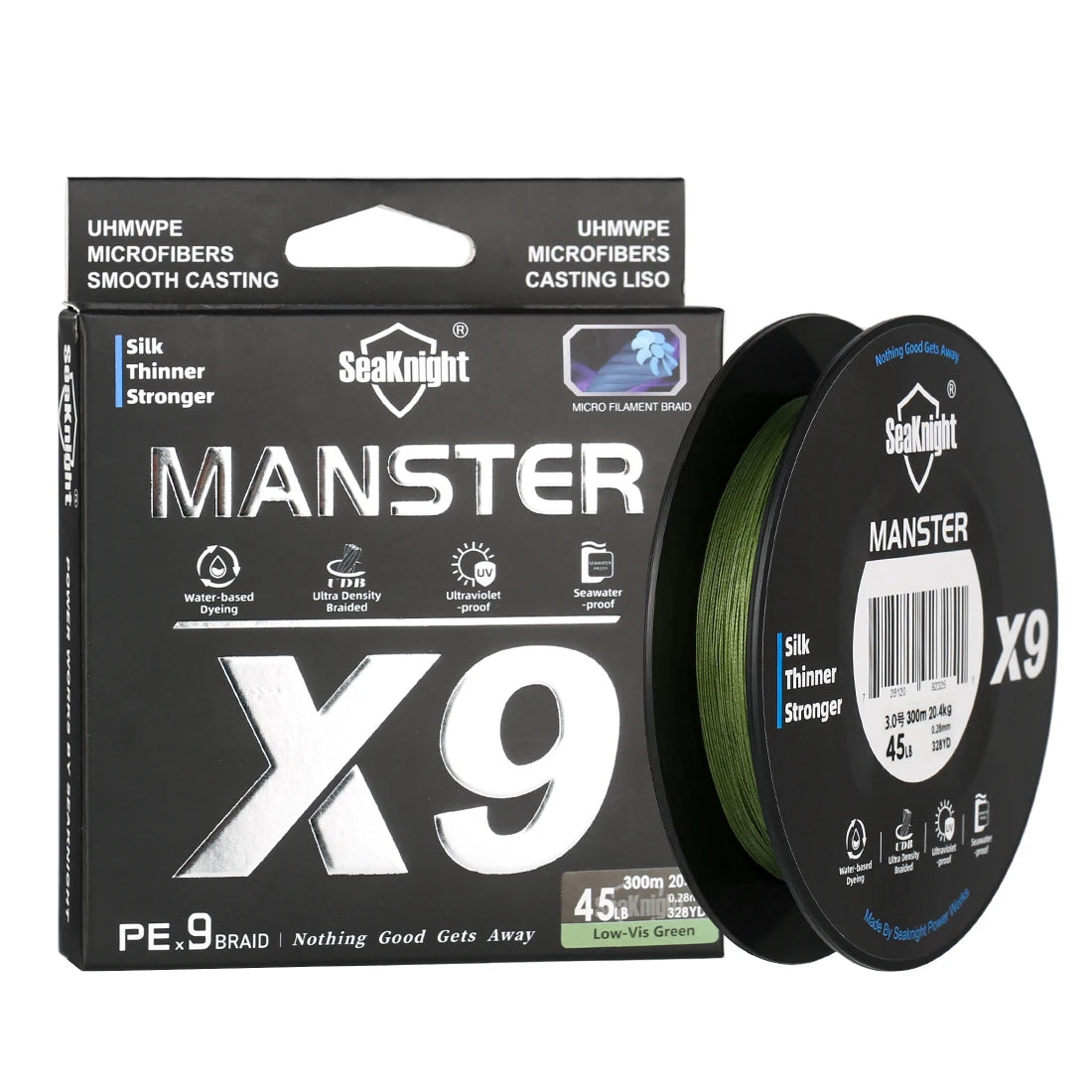 SEAKNIGHT Manster X9 9-Strand 500M Braided Fishing Line – UV & Seawater Proof for Saltwater Fishing