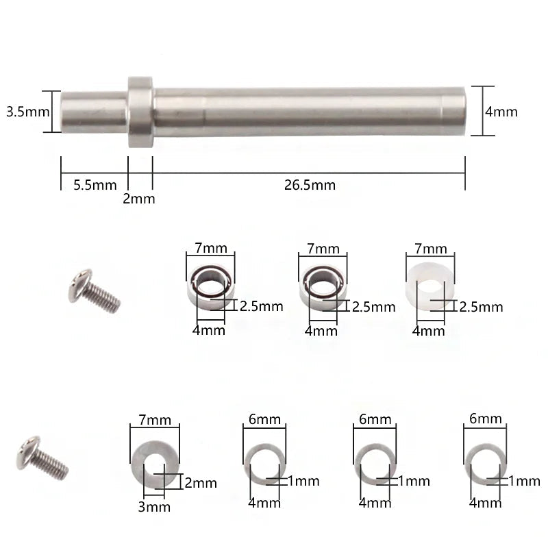 Reel Handle Shaft Kit with Bearings – Aluminium Accessory for DIY