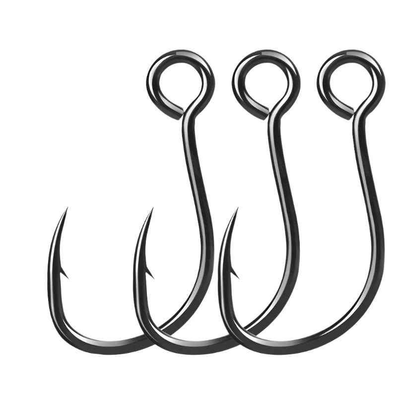 50/100/200PCS Inline Single Hooks – Strong Siwash Replacement Hooks for Saltwater & Freshwater Fishing