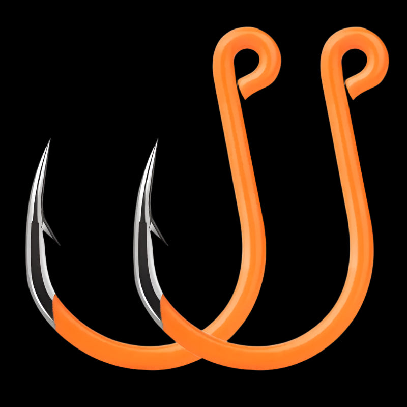 25/50/100PCS Inline Single Fishing Hooks – Barbed Jigging Hooks for Saltwater & Freshwater