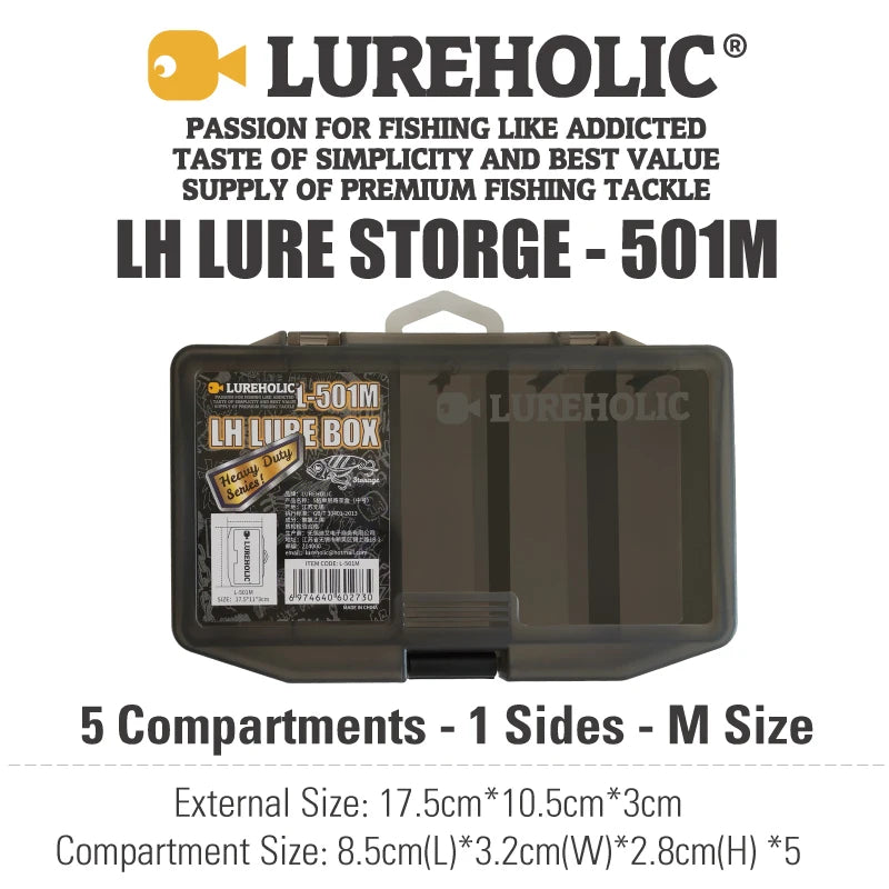 Compact Fishing Tackle Box with Clear Lid and Snap-Lock Latch