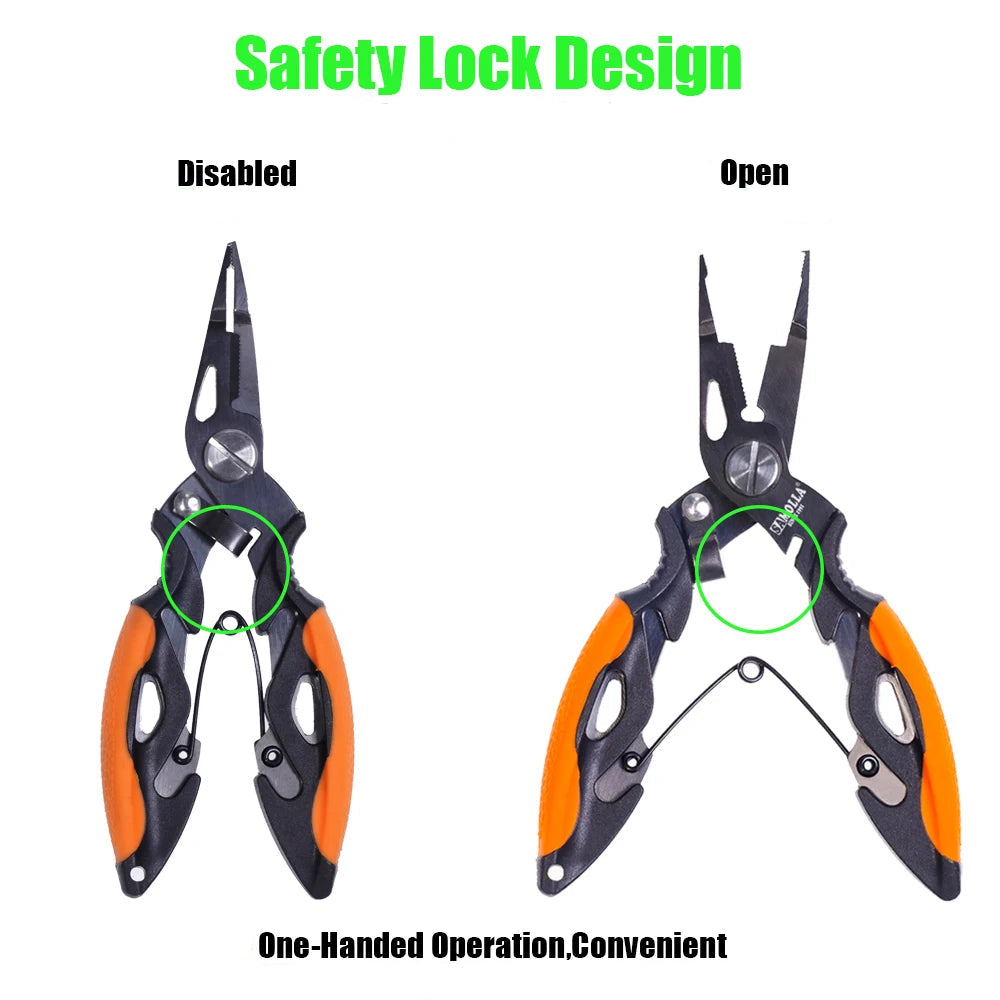 Stainless Steel Fishing Pliers with Cutter, Sheath & Lanyard