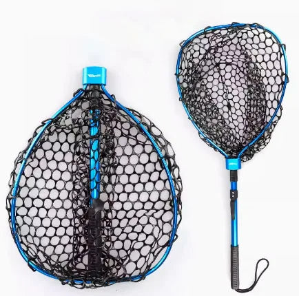 HISTAR Ultralight Foldable Fly Fishing Landing Net – Soft Rubber Mesh with Stainless Steel Handle