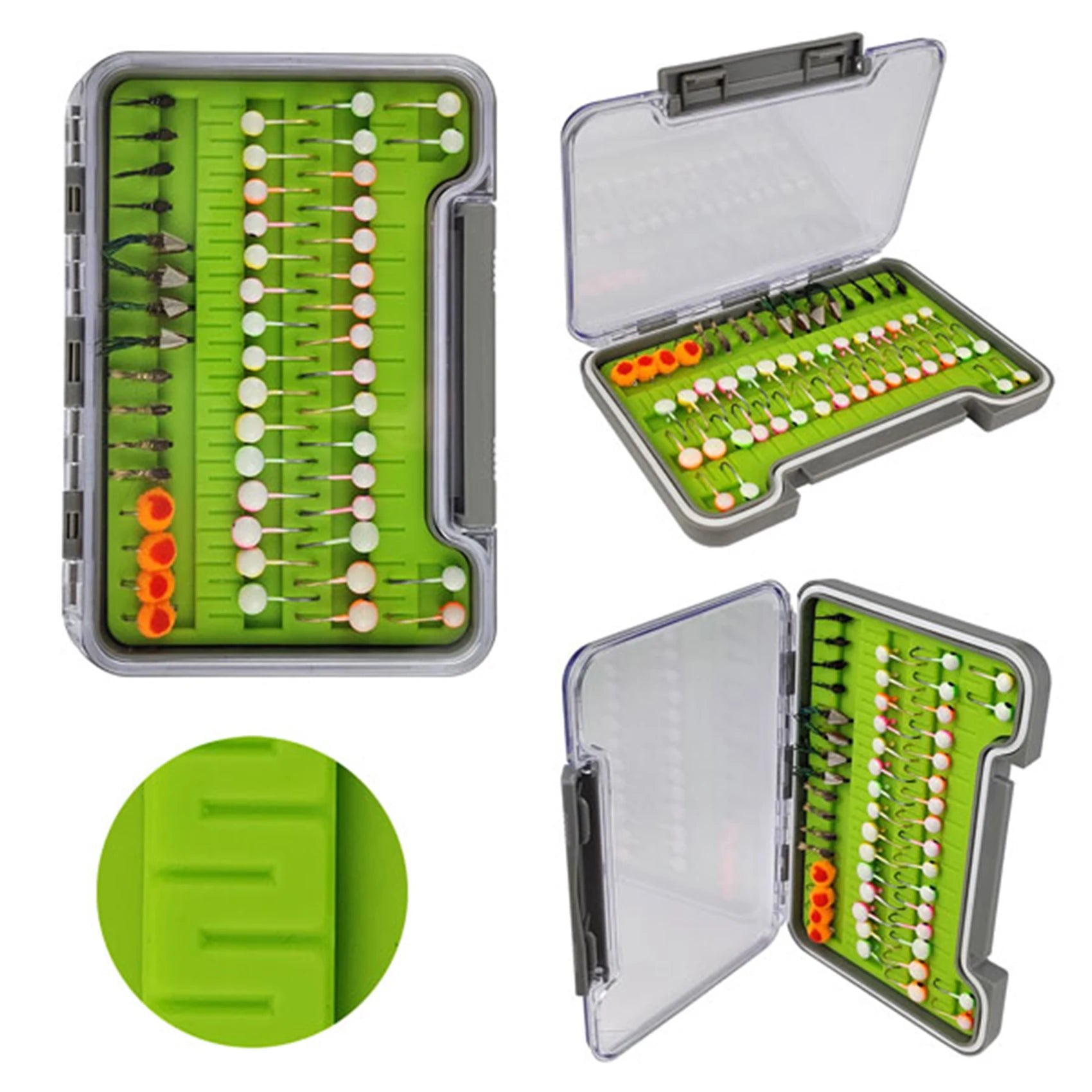AVENTIK 100% Waterproof Fly Box with Silicone Pad – Secure, Transparent Fishing Storage