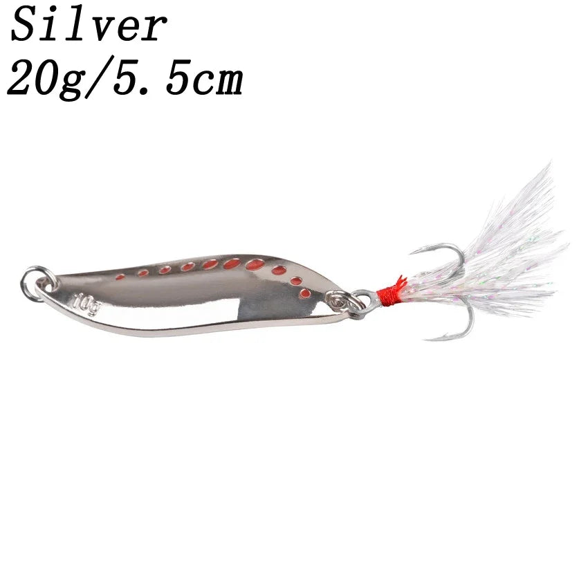 2.5G-30G Metal Vib Leech Spinner Spoons – Lures for Large Predator Fish