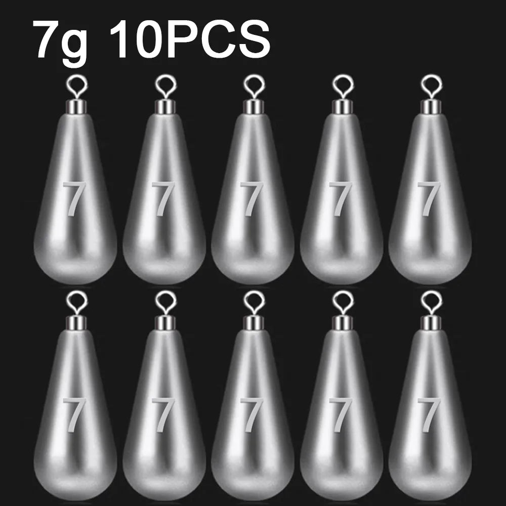 GOBAIT Fishing Sinkers – 10PCS Drop Shot Weights 3.5g to 10g for Quick Rod Plumb Pendant Jig Tackle