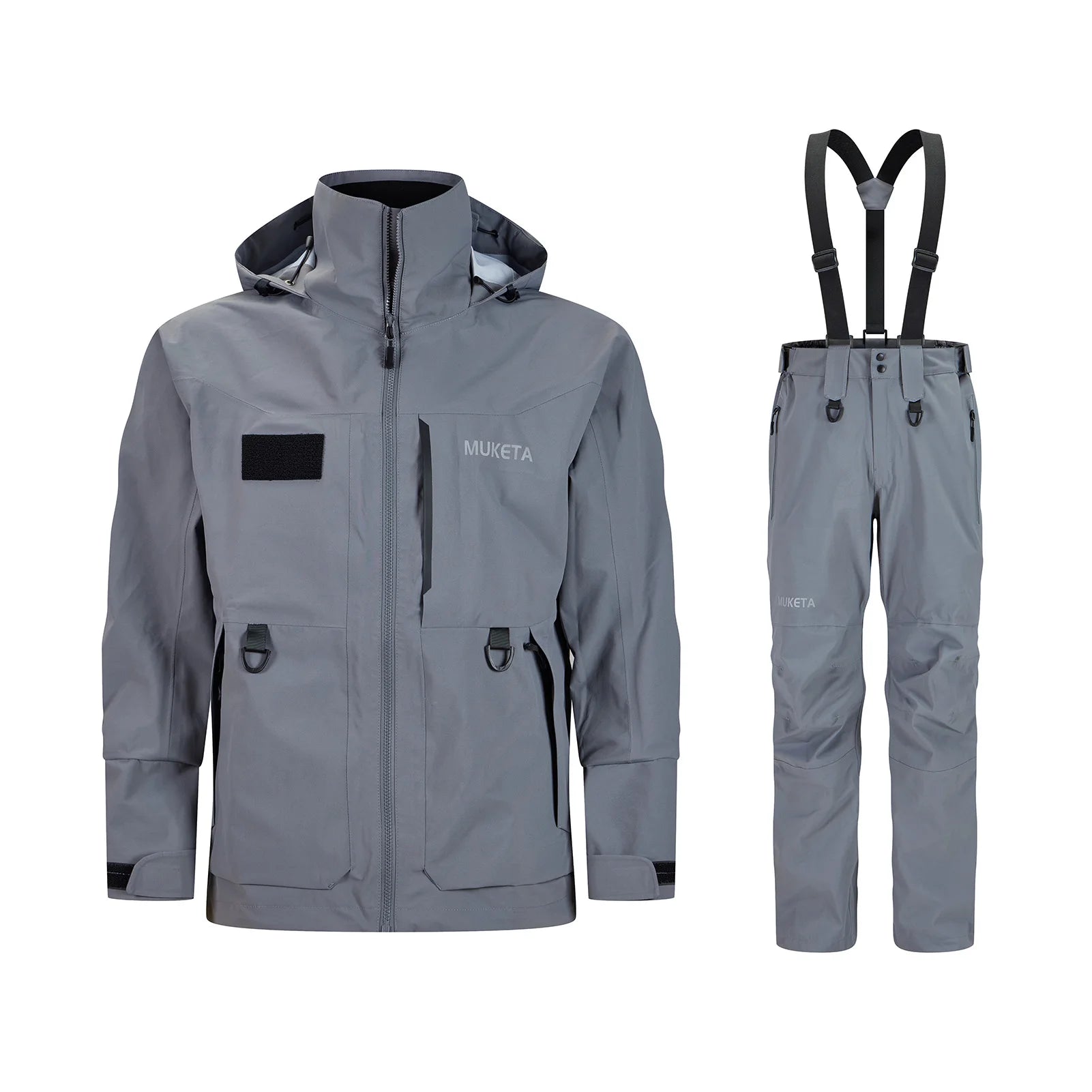 Waterproof & Breathable Fishing Rain Suit – Wading Jacket & Bib Pants Set