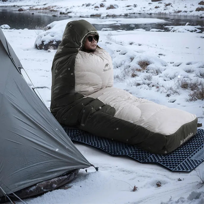 NATUREHIKE Snow Melting Down Sleeping Bag – Winter Mummy Sleeping Bag with Down & Cotton Filling
